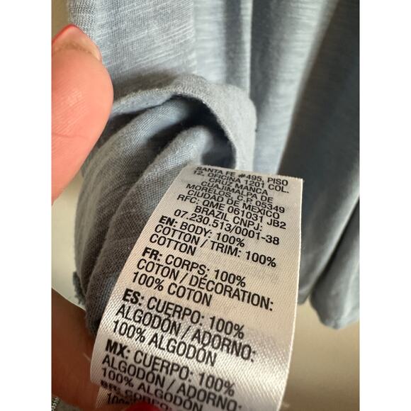 Roxy Women’s Medium Blue Cotton V-Neck Embroidered Sleeveless Mini Dress - Picture 13 of 14